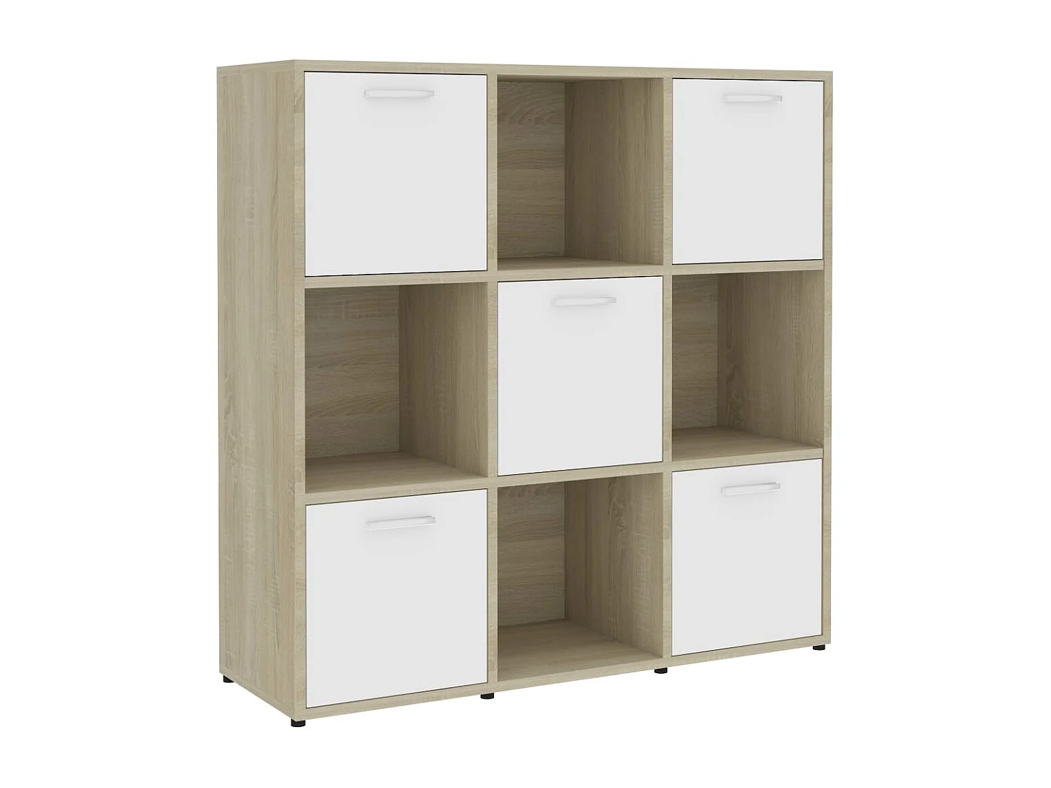 Bibliothèque Blanc et chêne sonoma 90x30x90 cm Aggloméré