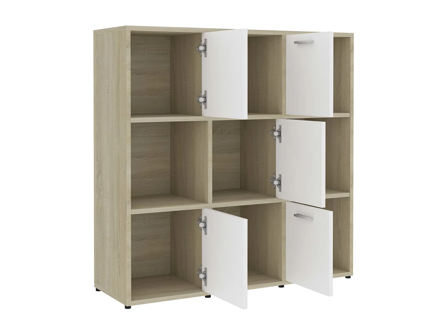 Bibliothèque Blanc et chêne sonoma 90x30x90 cm Aggloméré