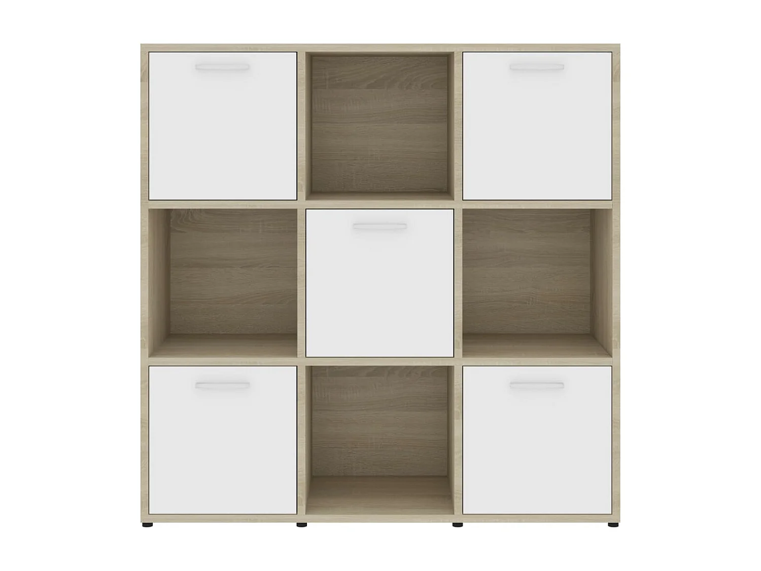 Bibliothèque Blanc et chêne sonoma 90x30x90 cm Aggloméré