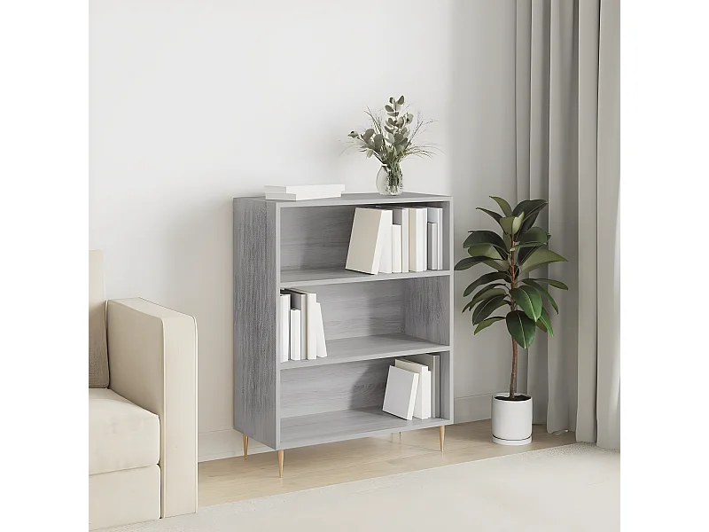Bibliothèque sonoma gris 69,5x32,5x90 cm bois d'ingénierie