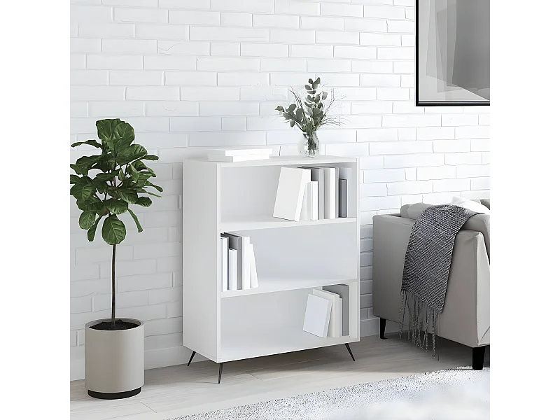 Bibliothèque blanc 69,5x32,5x90 cm bois d'ingénierie