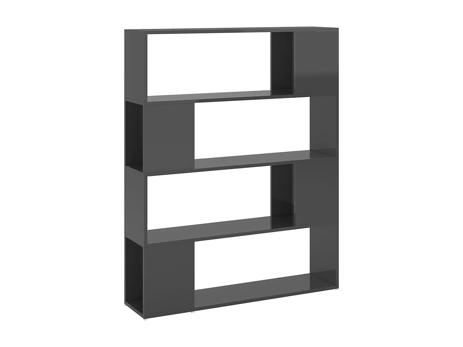 Bibliothèque/Séparateur de pièce Gris brillant 100x24x124 cm