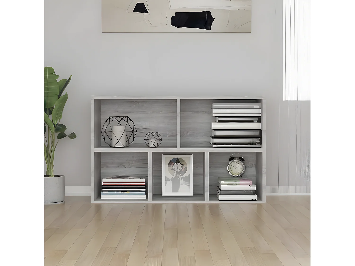 Bibliothèque/Buffet sonoma gris 50x25x80 cm bois d'ingénierie