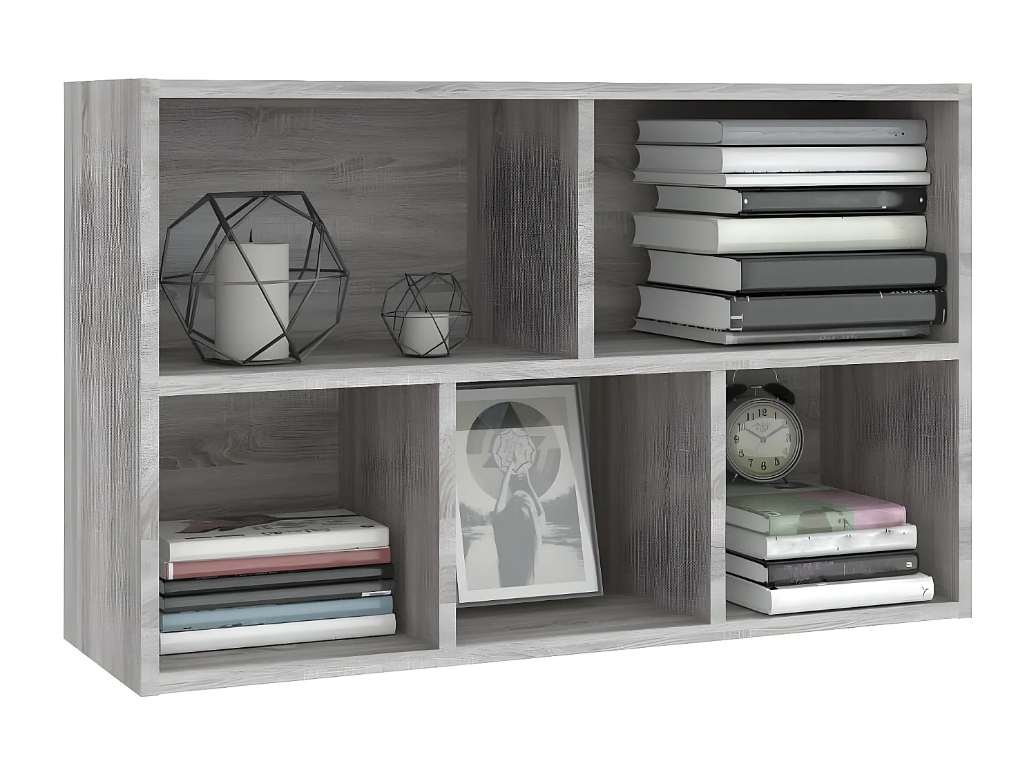 Bibliothèque/Buffet sonoma gris 50x25x80 cm bois d'ingénierie