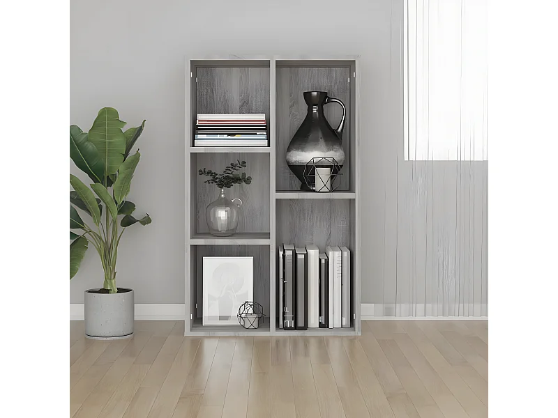 Bibliothèque/Buffet sonoma gris 50x25x80 cm bois d'ingénierie