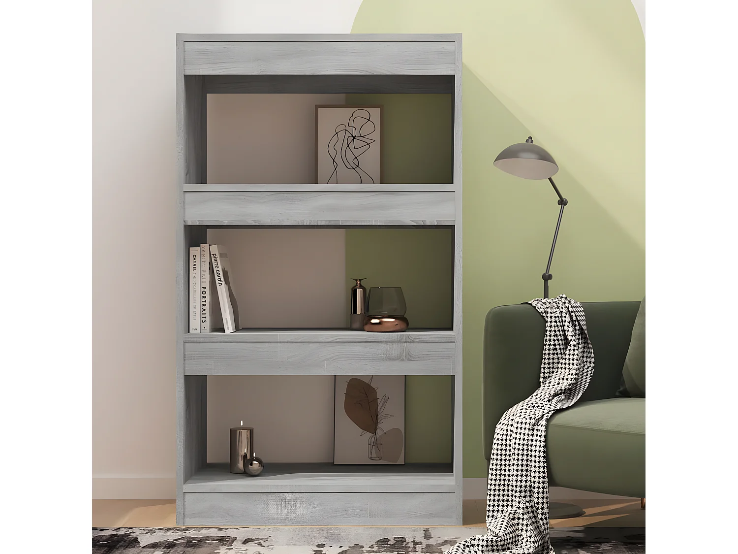 Bibliothèque/Séparateur de pièce Sonoma gris 60x30x103 cm