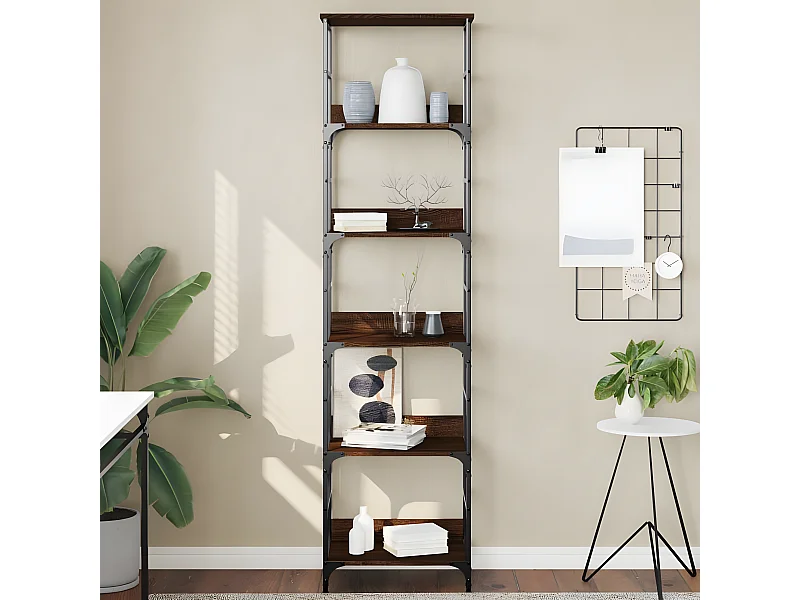 Estantería de madera ingeniería marrón roble 50x33x188,5 cm