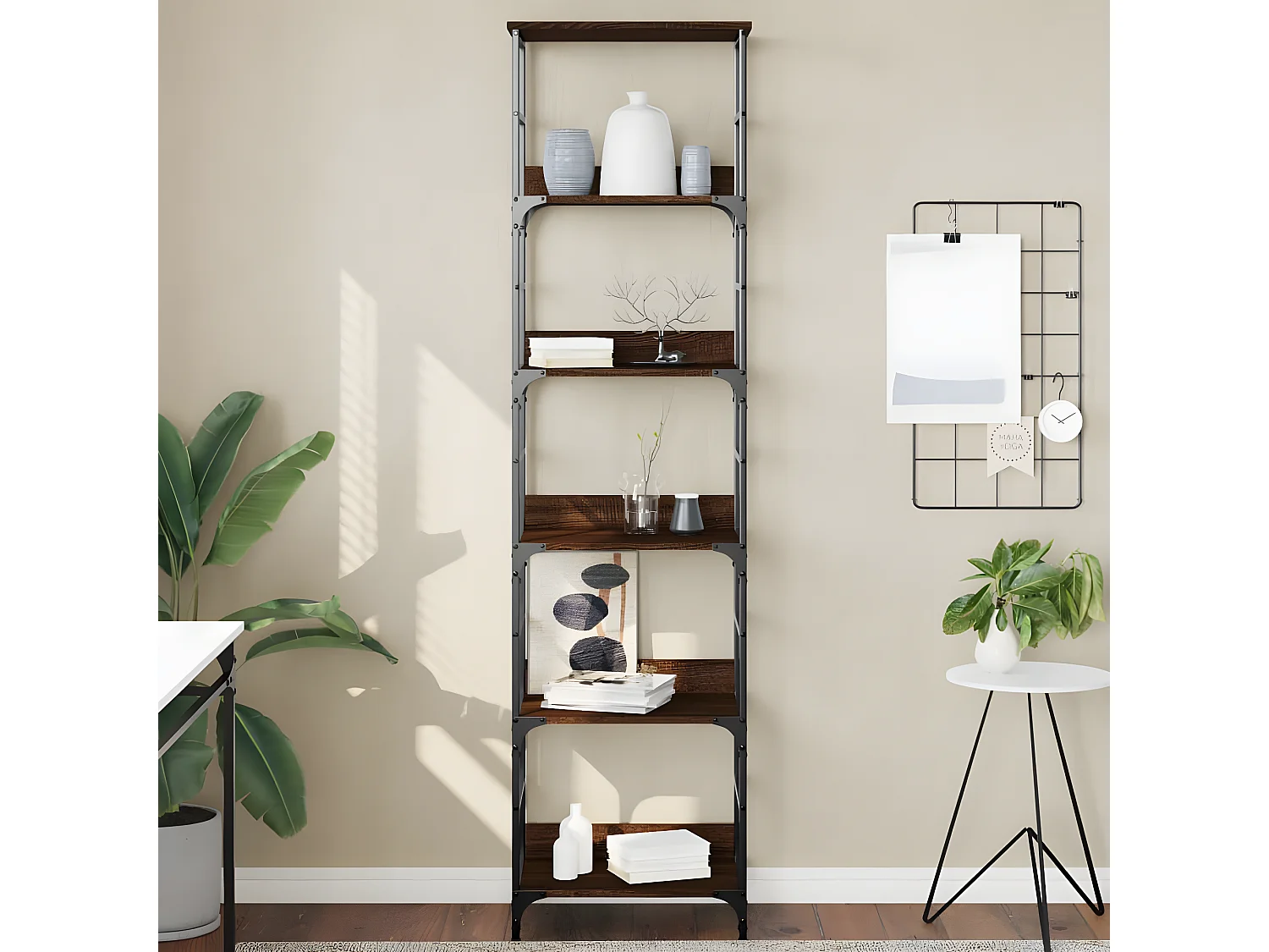 Bibliothèque chêne marron 50x33x188,5 cm bois d'ingénierie