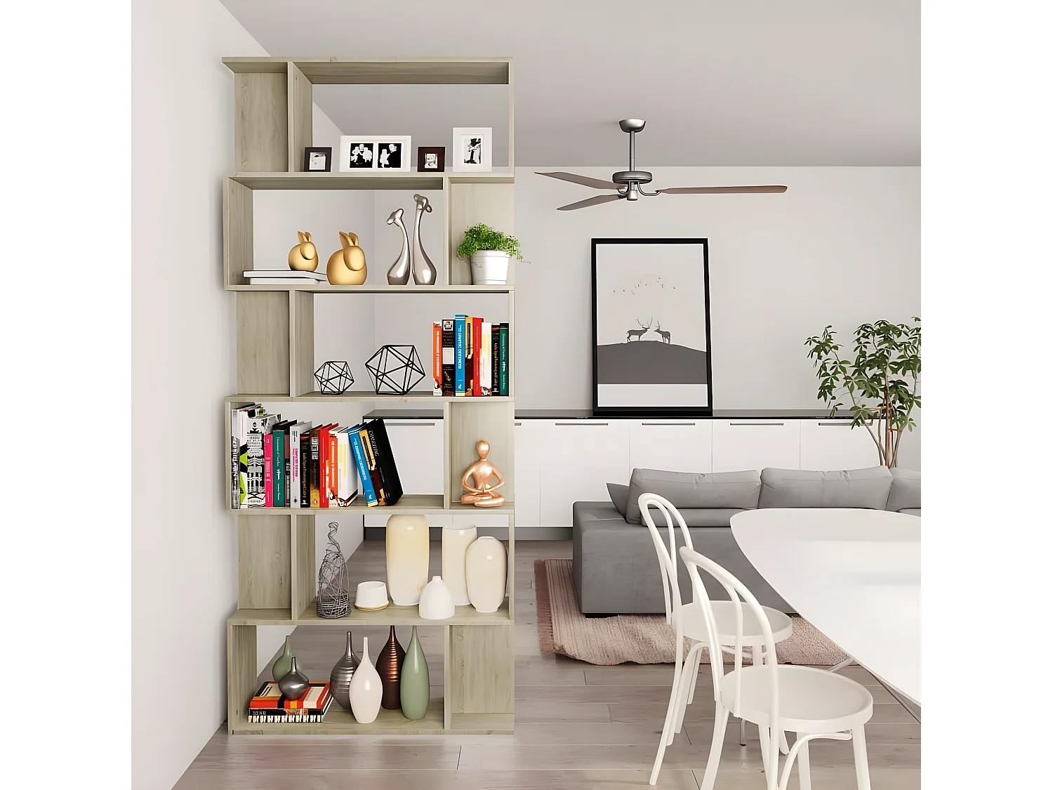 Bibliothèque/Séparateur de pièce Chêne sonoma 80x24x192 cm