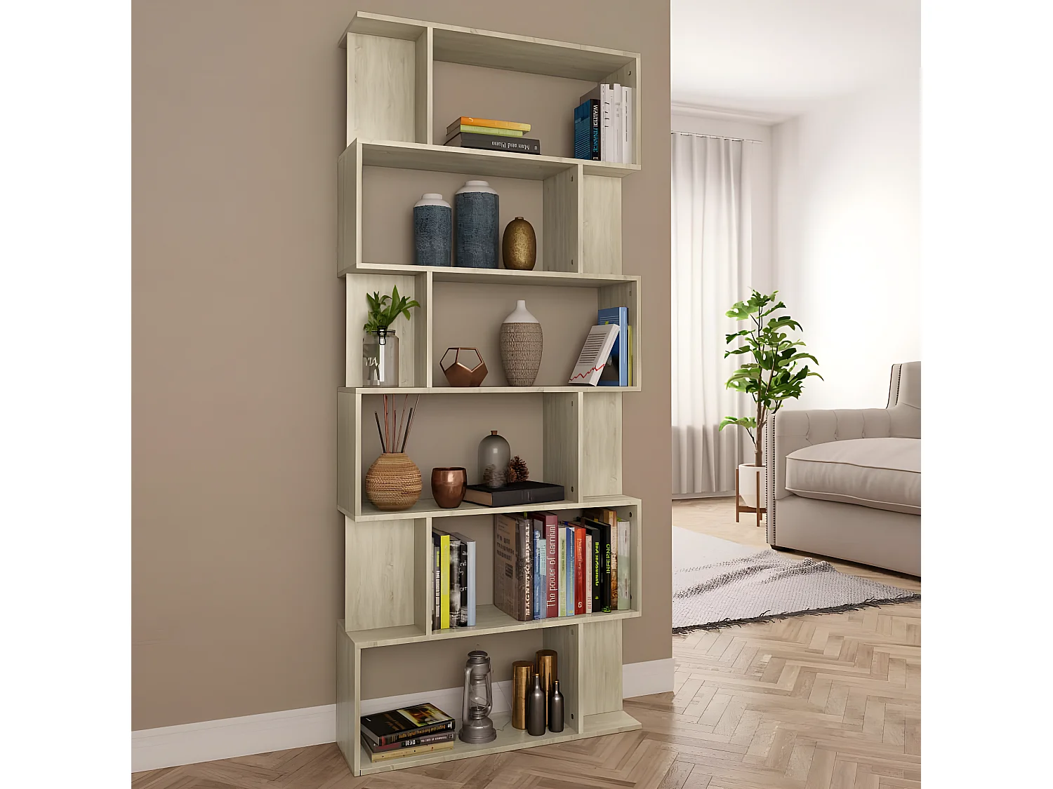 Estante/divisória 80x24x192cm contraplacado cor carvalho sonoma