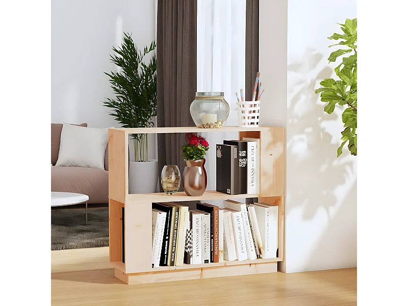 Estantería/divisor de espacios madera maciza pino 80x25x70 cm