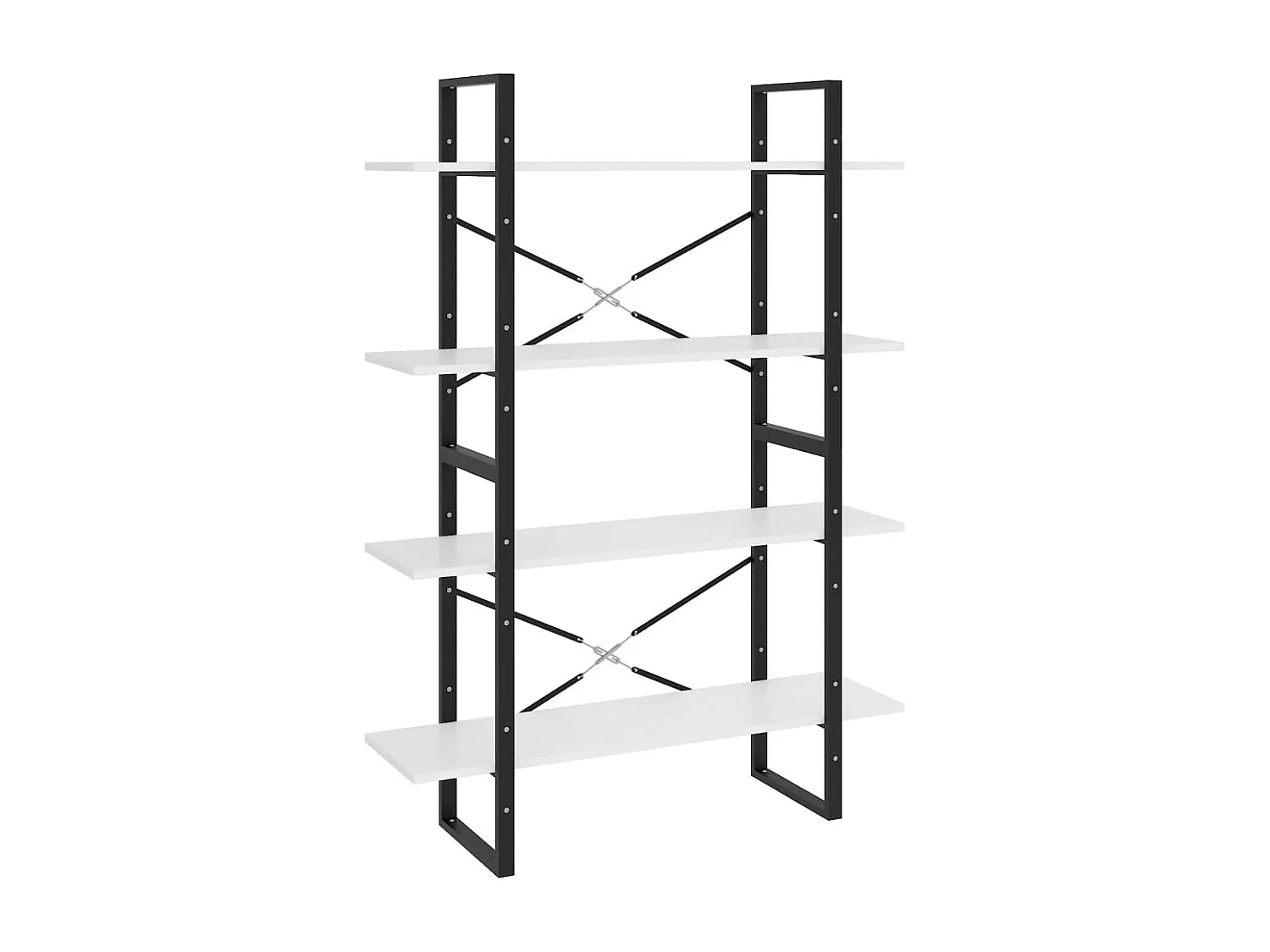 Bibliothèque à 4 niveaux Blanc 100x30x140 cm Aggloméré