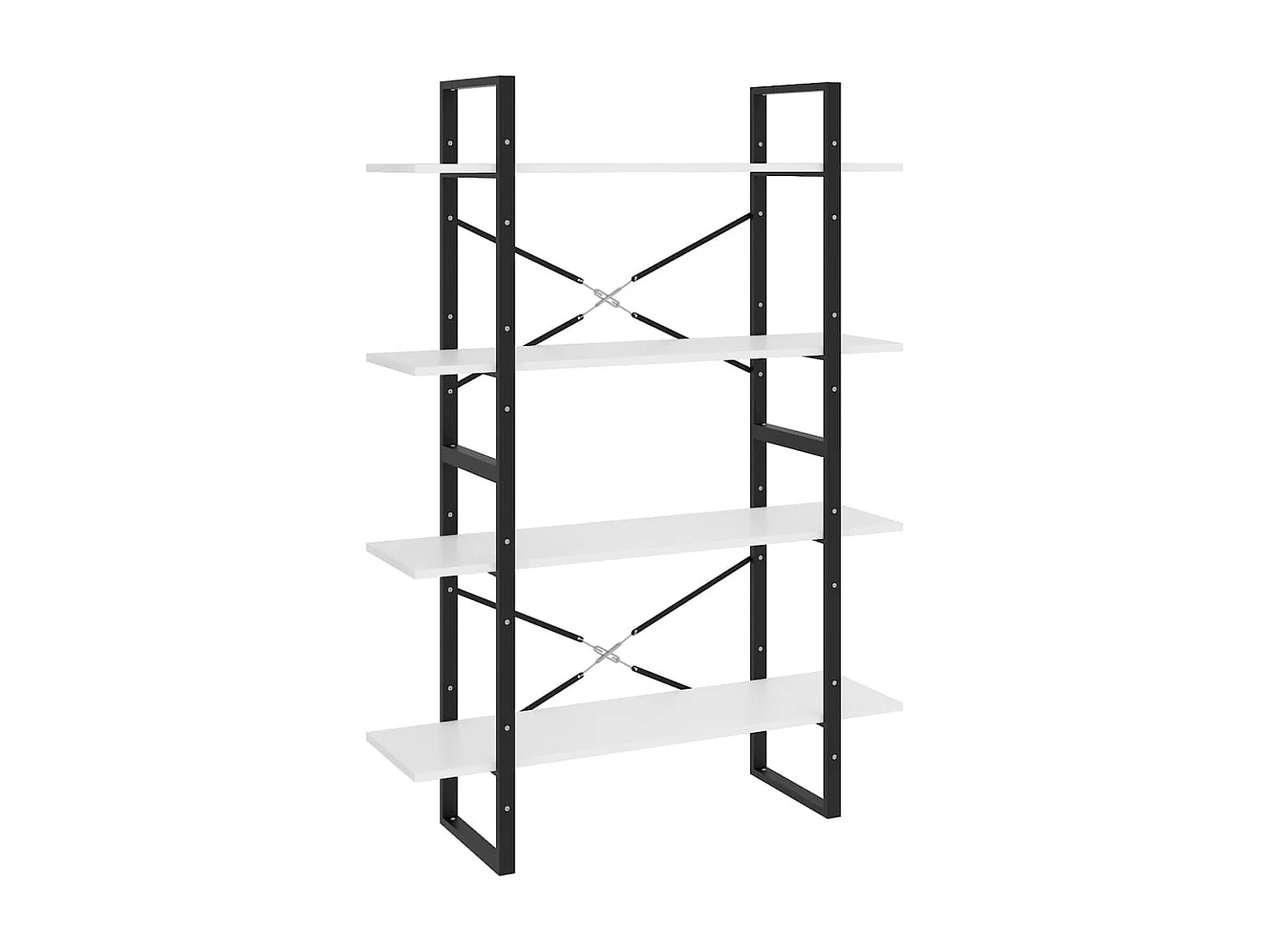 Bibliothèque à 4 niveaux Blanc 100x30x140 cm Aggloméré