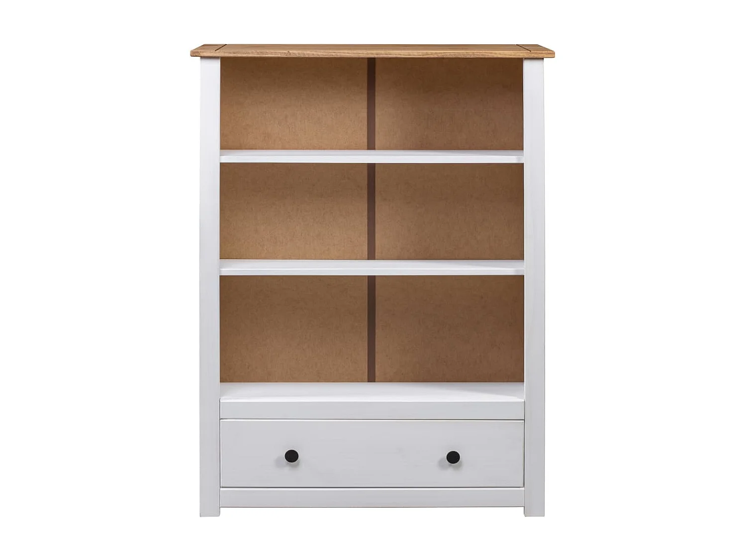Librería de madera maciza pino estilo Panamá blanco 80x35x110 cm