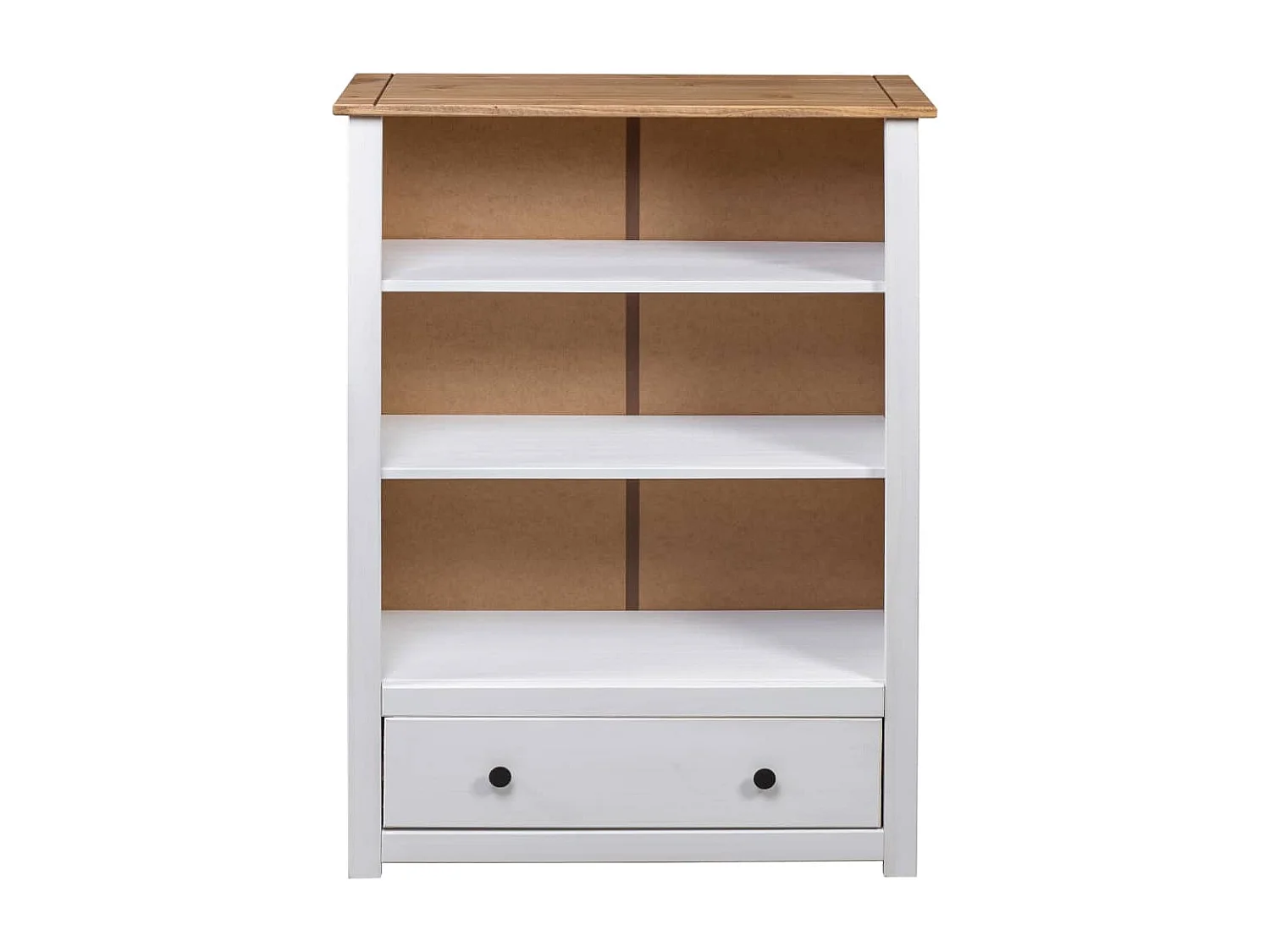 Bibliothèque Blanc 80x35x110 cm Pin massif Assortiment Panama