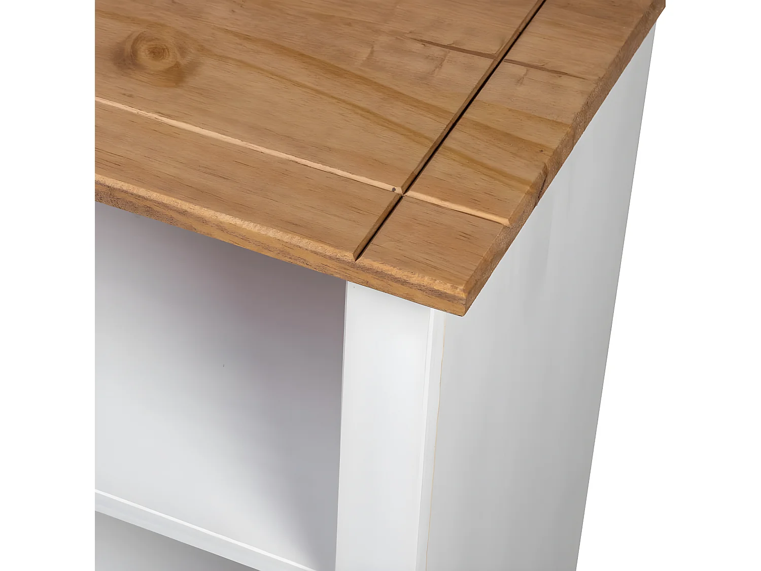 Bibliothèque Blanc 80x35x110 cm Pin massif Assortiment Panama