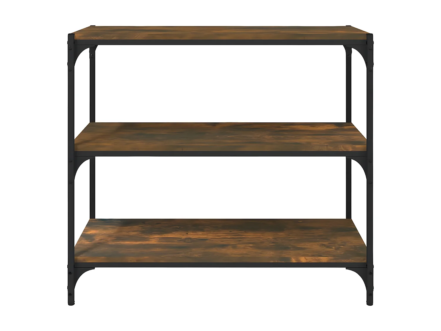 Boekenkast 80x33x70,5 cm hout en staal gerookt eikenkleur