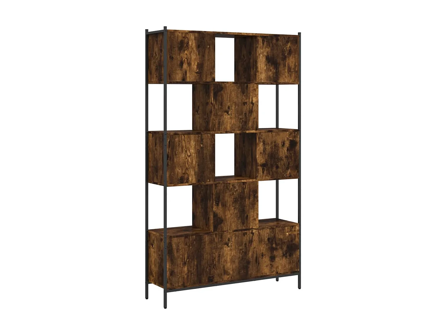 Bibliothèque chêne fumé 102x28x172 cm bois d'ingénierie