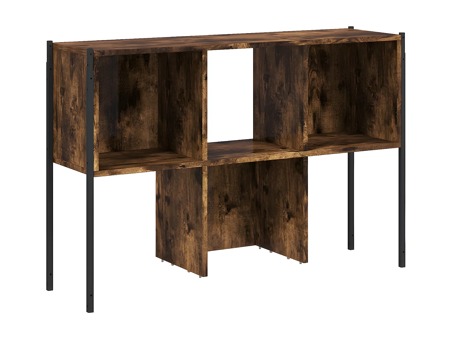 Bibliothèque chêne fumé 102x28x172 cm bois d'ingénierie