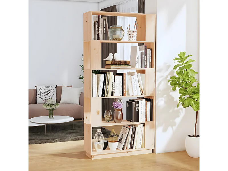 Boekenkast/kamerscherm 80x25x163,5 cm massief grenenhout