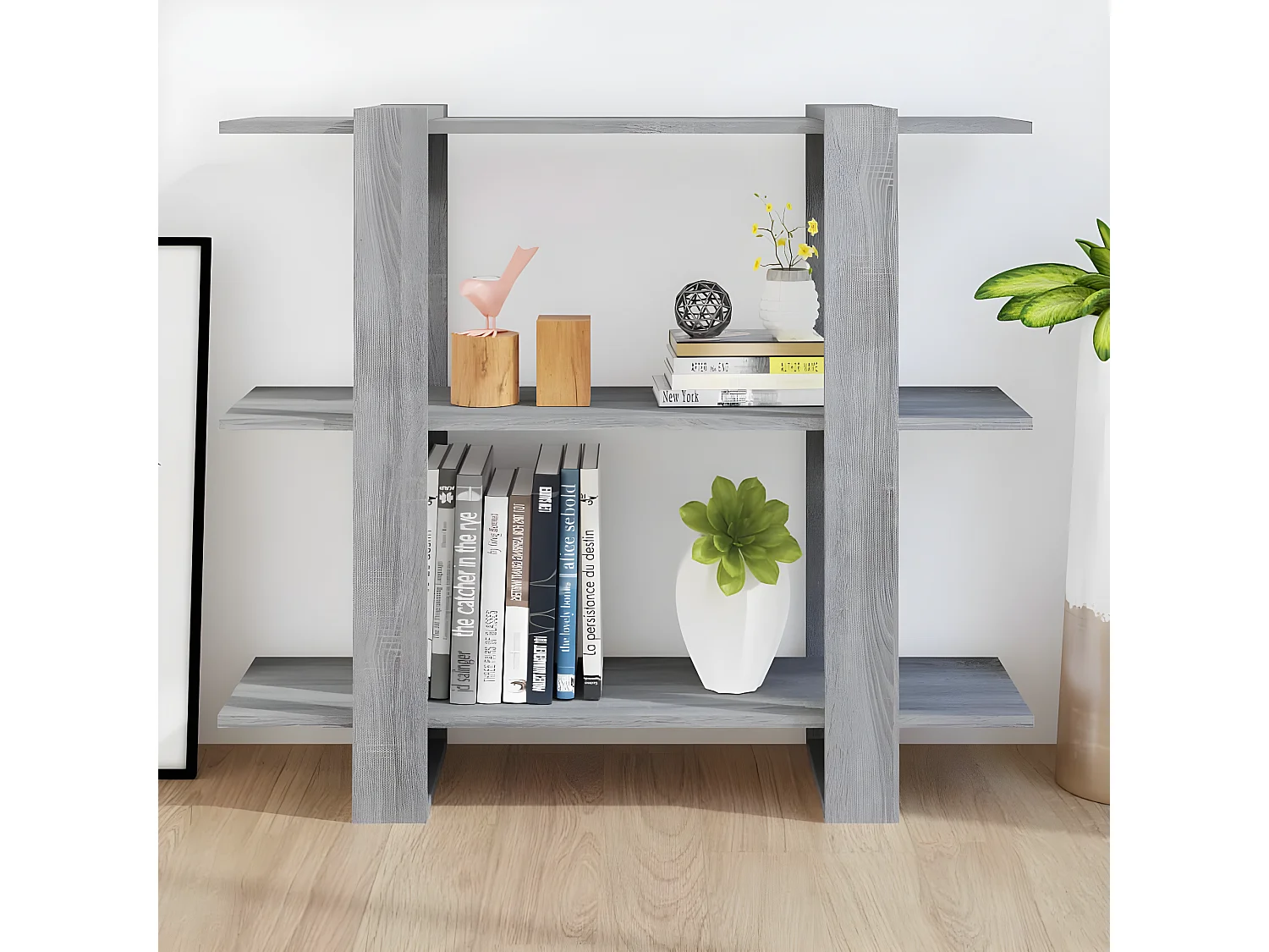 Bibliothèque/Séparateur de pièce Sonoma gris 100x30x87 cm