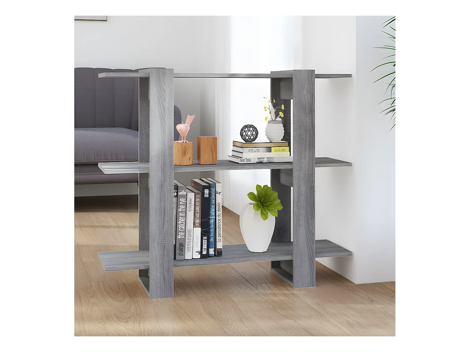 Bibliothèque/Séparateur de pièce Sonoma gris 100x30x87 cm