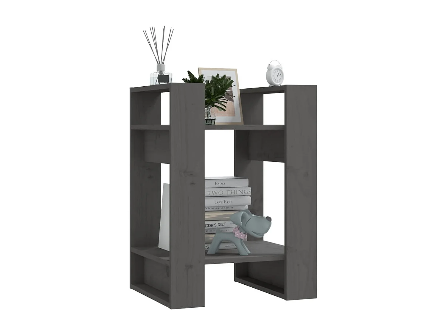 Bibliothèque/Séparateur de pièce Gris 41x35x57 cm Pin solide