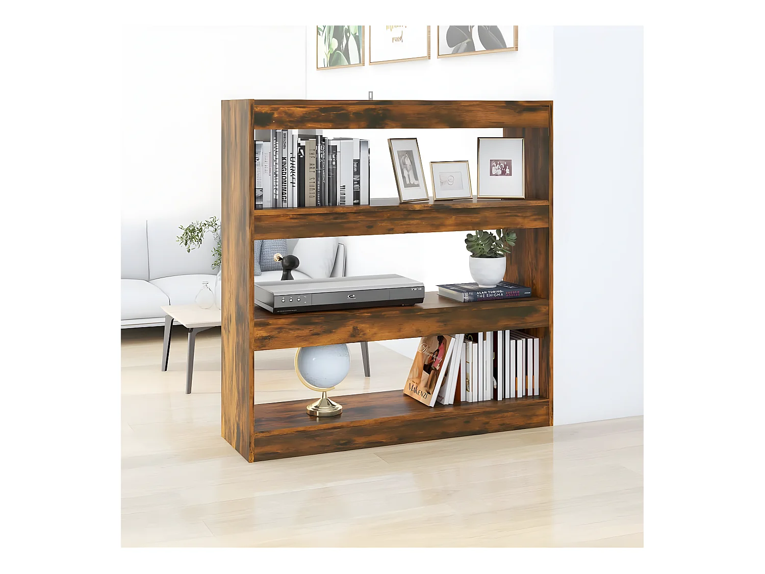 Bibliothèque/Séparateur de pièce Chêne fumé 100x30x103 cm