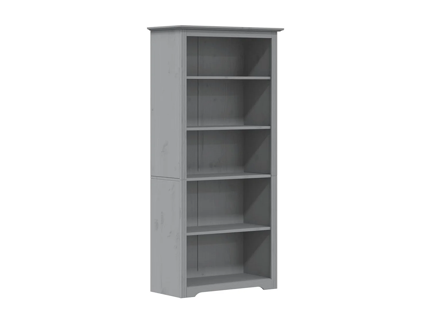 Bibliothèque BODO gris 80x38x180 cm bois pin massif 5 niveaux