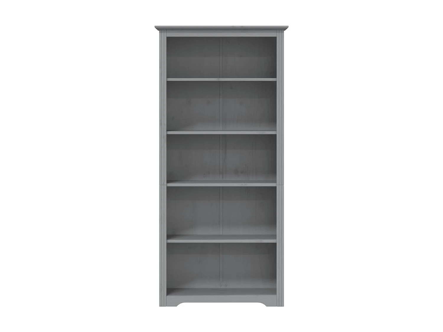 Bibliothèque BODO gris 80x38x180 cm bois pin massif 5 niveaux