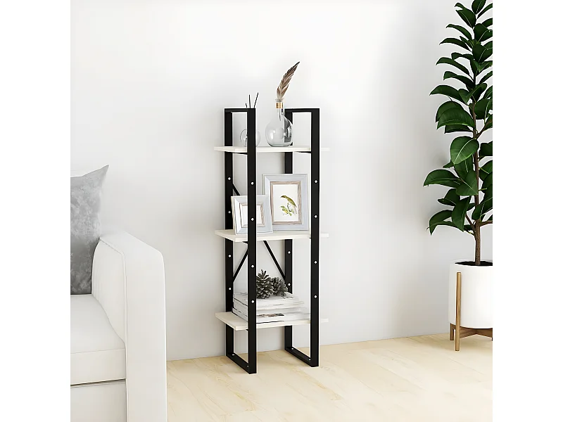 Estante c/ 3 prateleiras 40x30x105 cm pinho maciço branco