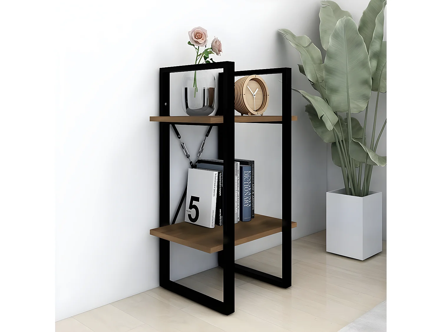 Bibliothèque 2 niveaux Chêne brun 40x30x70 cm Bois d'ingénierie