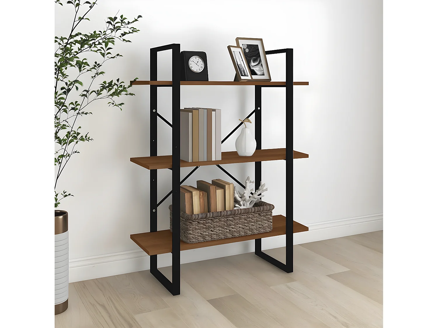 Estante 80x30x105 cm derivados de madeira carvalho castanho