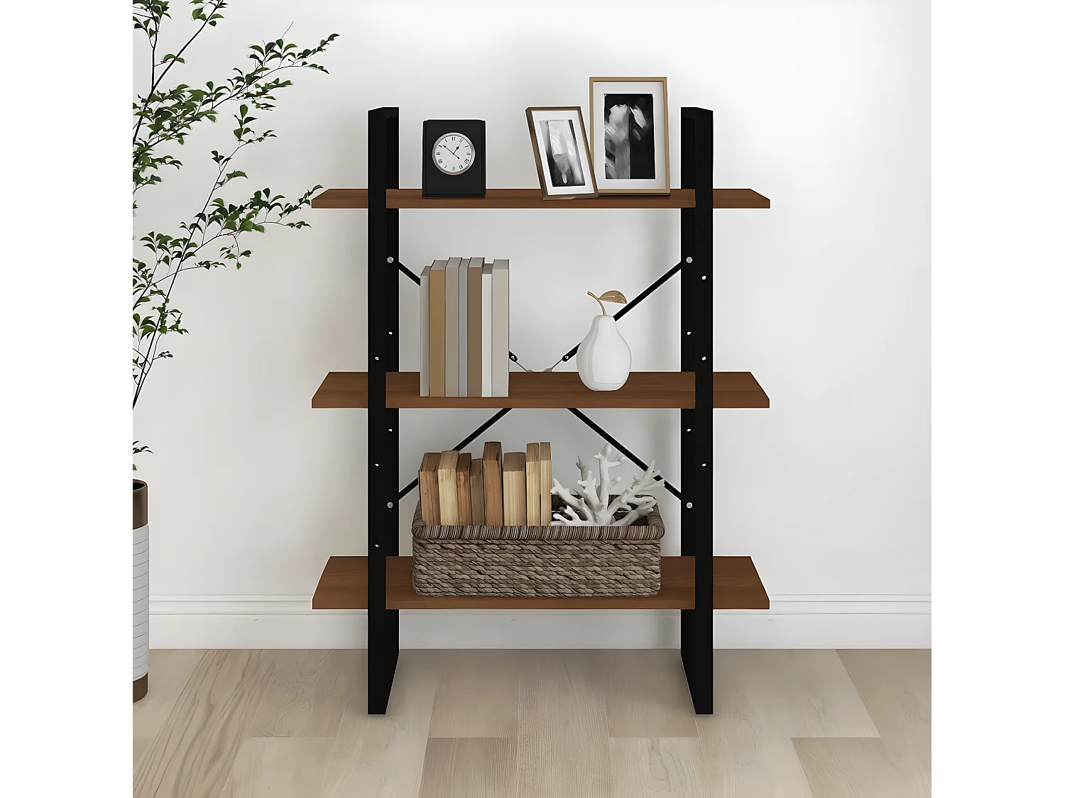 Estante 80x30x105 cm derivados de madeira carvalho castanho