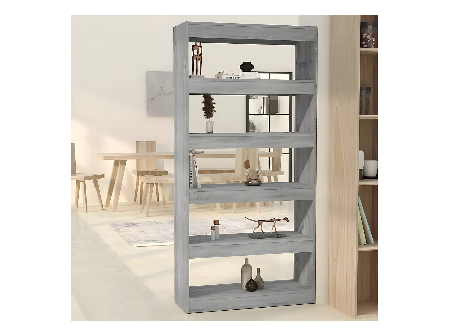 Bibliothèque/Séparateur de pièce Sonoma gris 80x30x166 cm