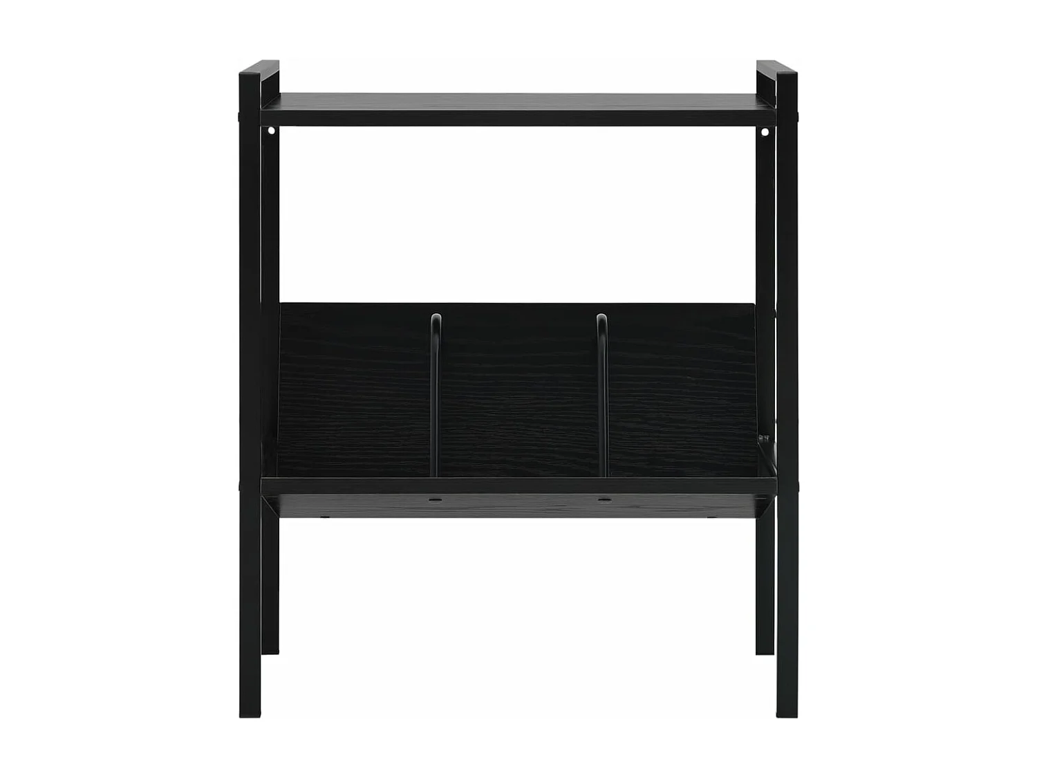 Bibliothèque 2 niveaux Noir 52x28x59 cm Aggloméré