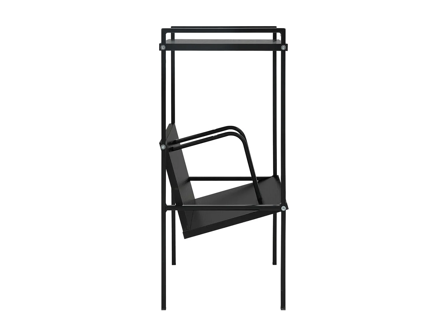 Estantería de 2 niveles de aglomerado negro 52x28x59 cm