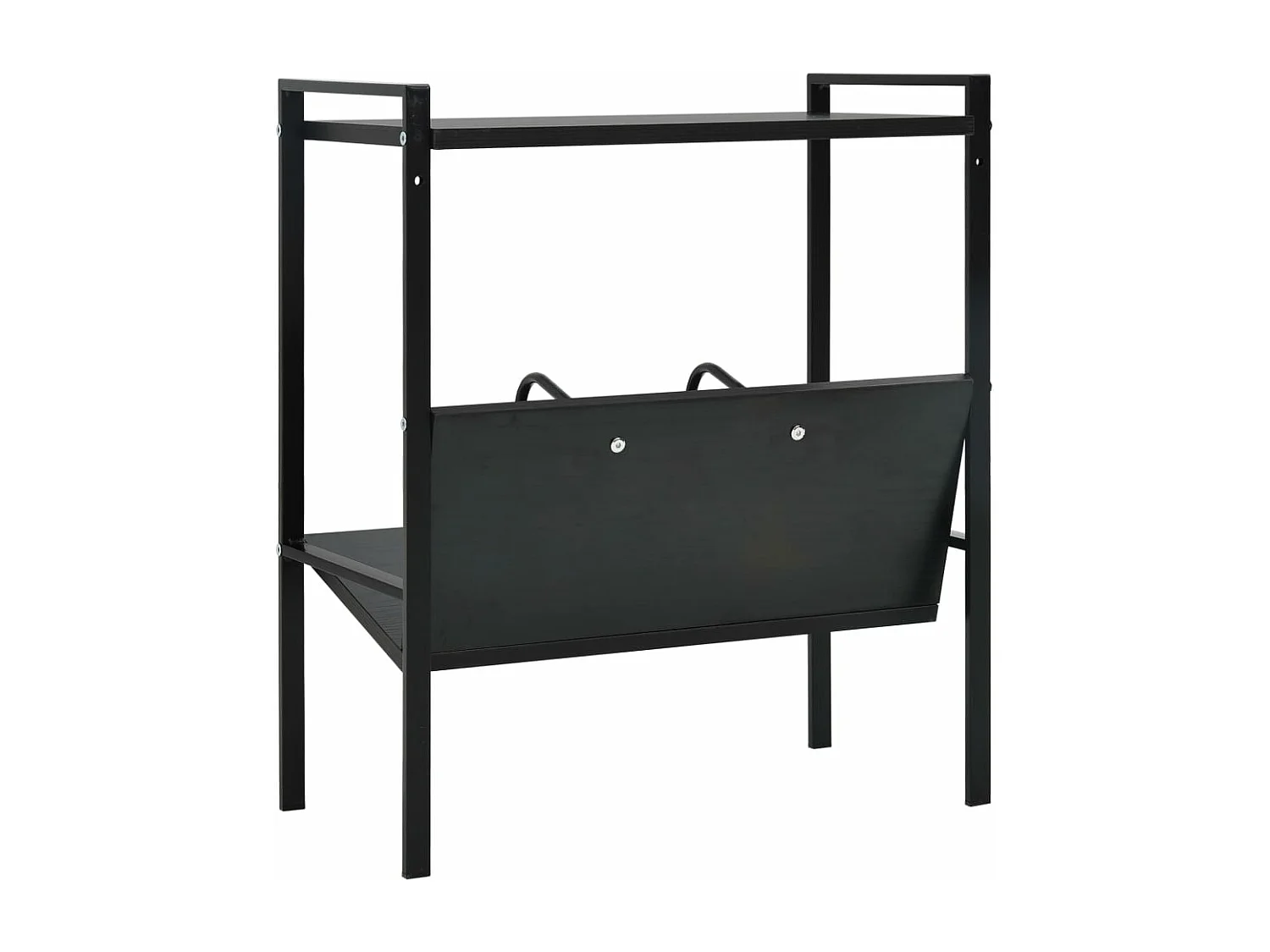 Estantería de 2 niveles de aglomerado negro 52x28x59 cm