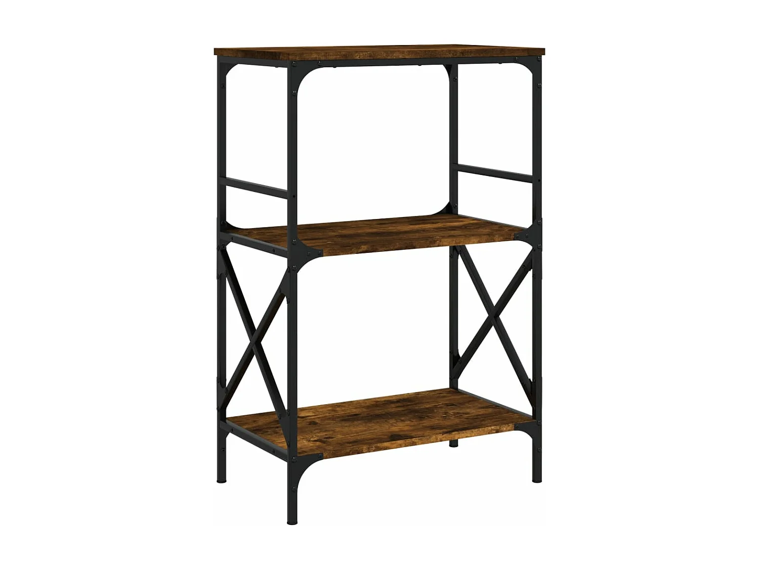 Bibliothèque à 3 niveaux chêne fumé 59x35x90,5 cm