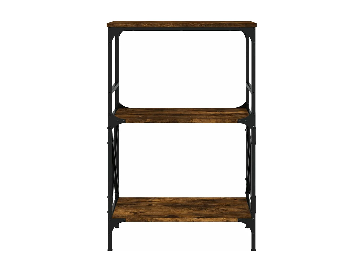 Bibliothèque à 3 niveaux chêne fumé 59x35x90,5 cm