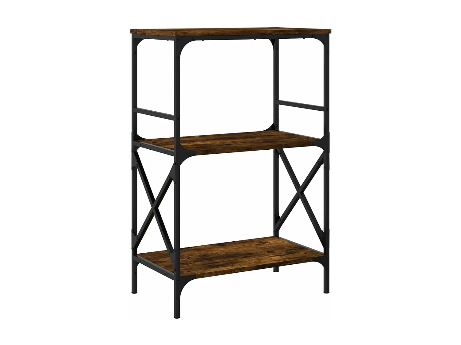 Bibliothèque à 3 niveaux chêne fumé 59x35x90,5 cm