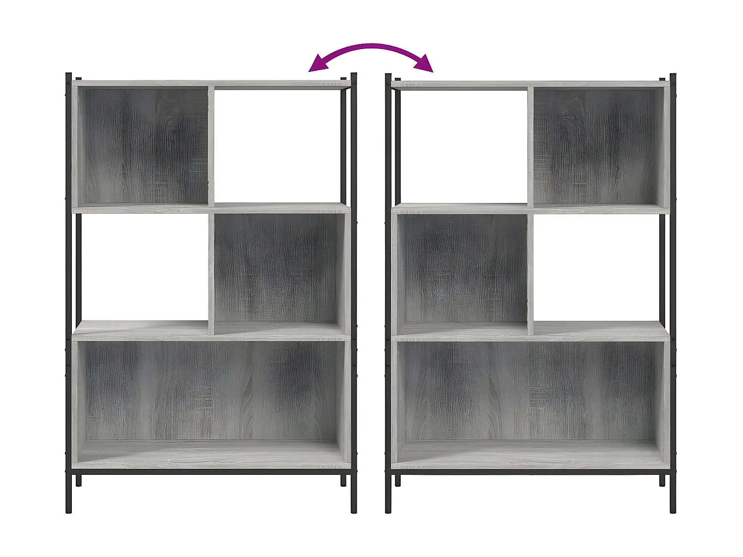 Estantería madera de ingeniería gris Sonoma 72x28x109 cm