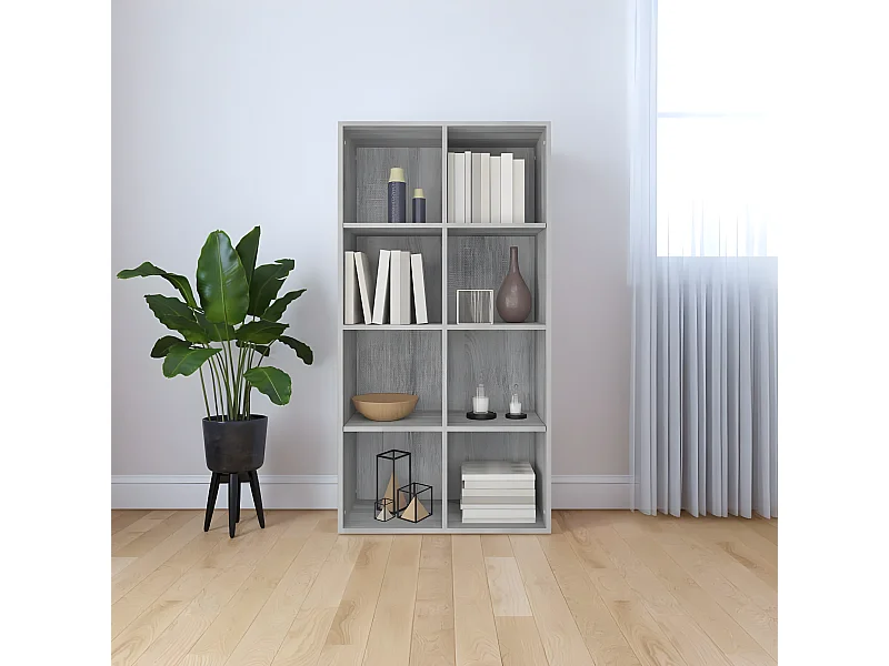 Bibliothèque/Buffet Sonoma gris 66x30x130 cm Bois d'ingénierie