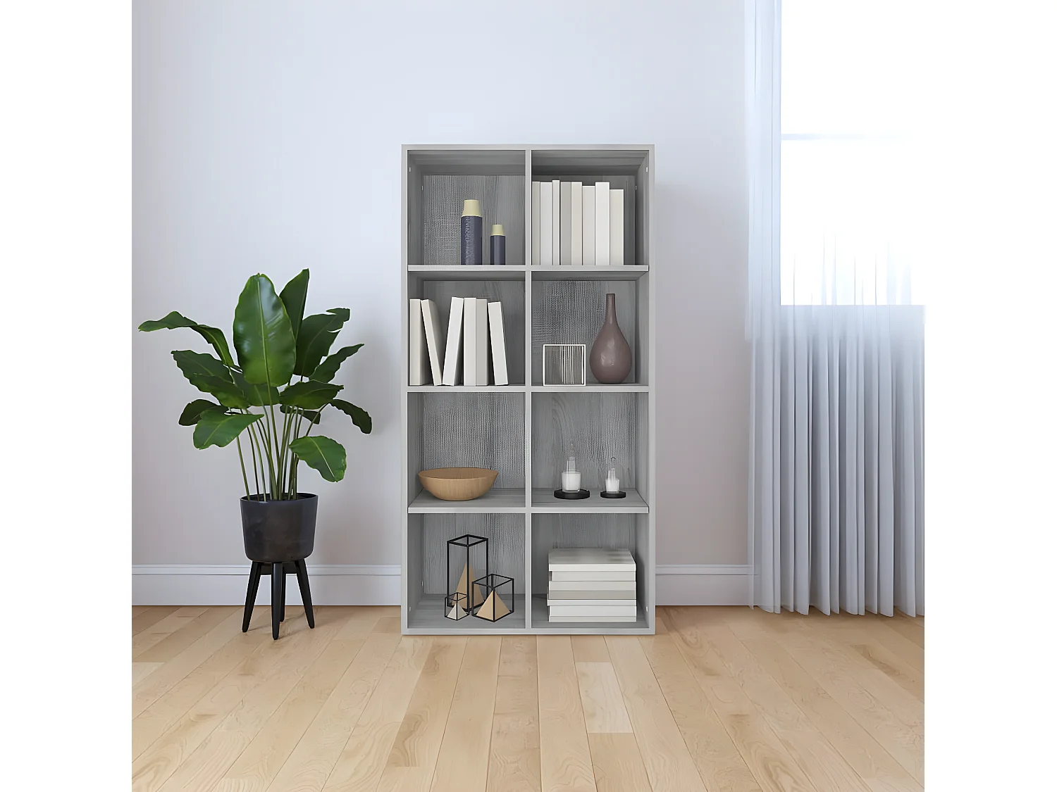 Bibliothèque/Buffet Sonoma gris 66x30x130 cm Bois d'ingénierie