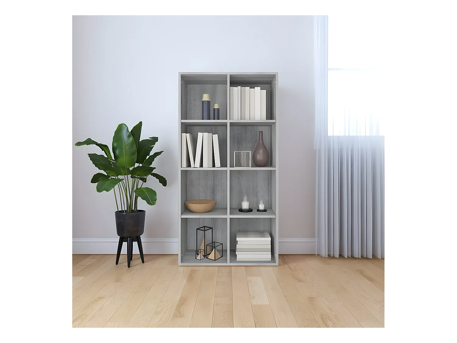 Bibliothèque/Buffet Sonoma gris 66x30x130 cm Bois d'ingénierie
