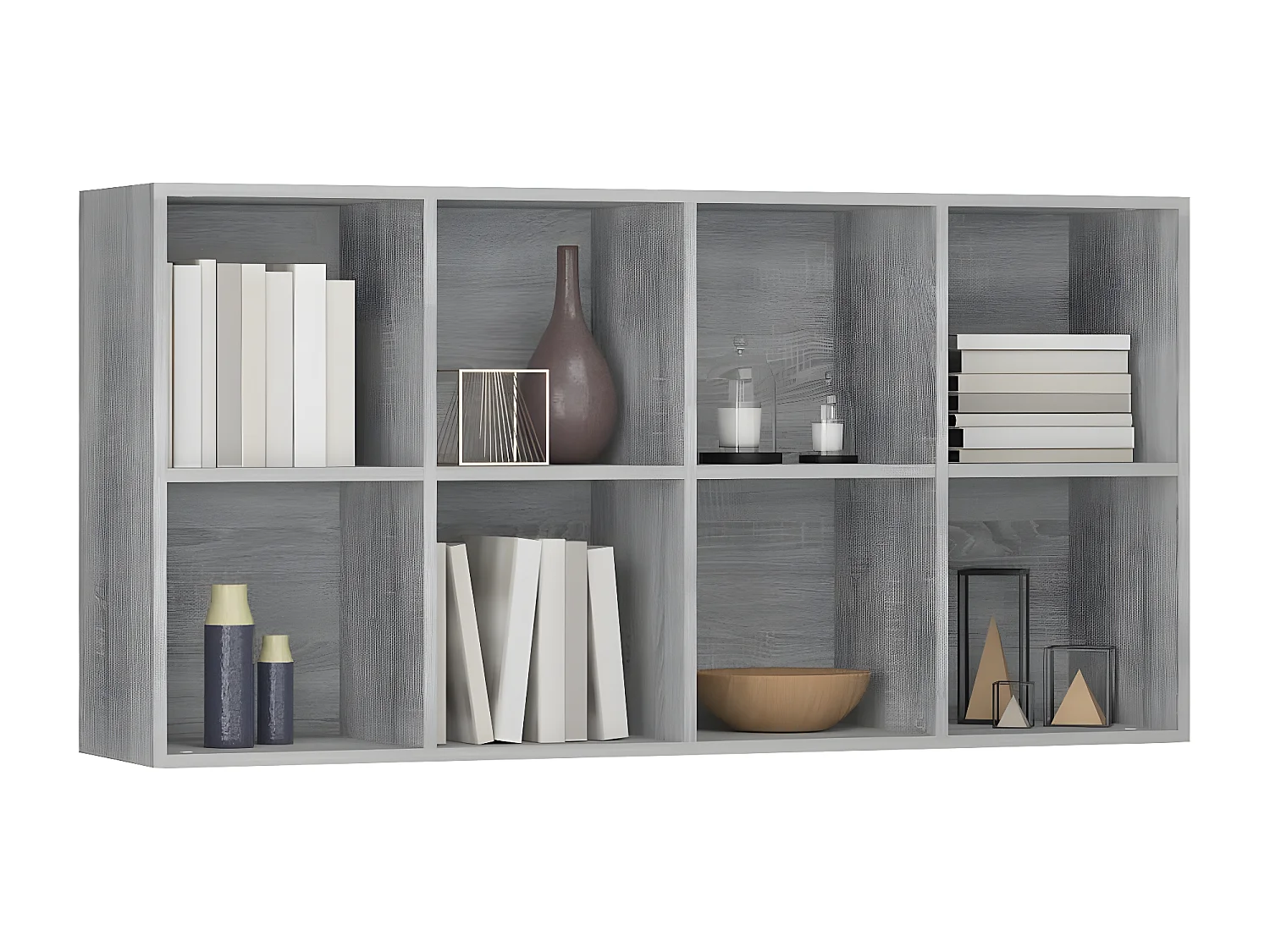 Boekenkast 66x30x130 cm bewerkt hout sonoma grijs