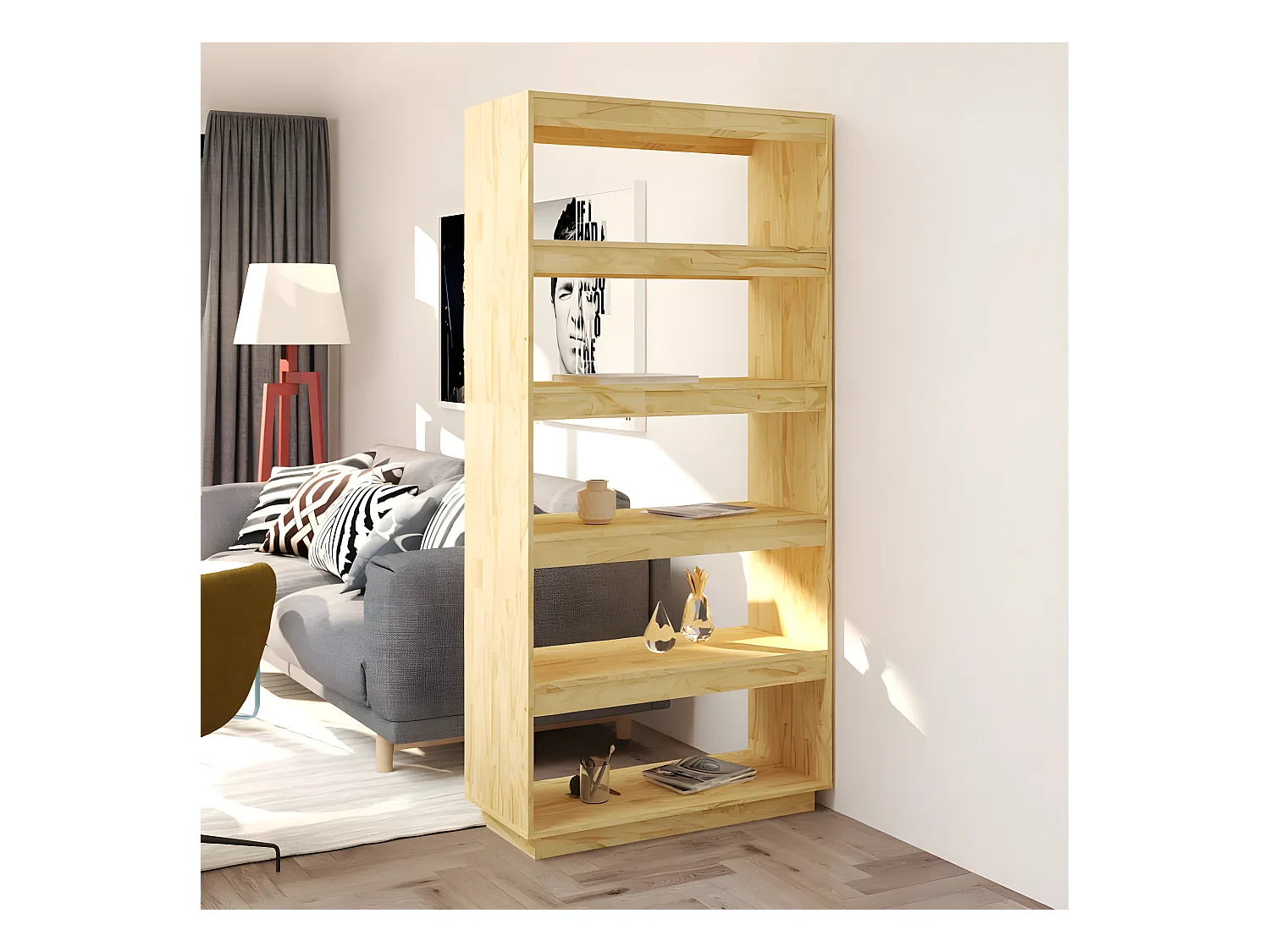 Bibliothèque/Séparateur de pièce 80x35x167 cm Pin massif