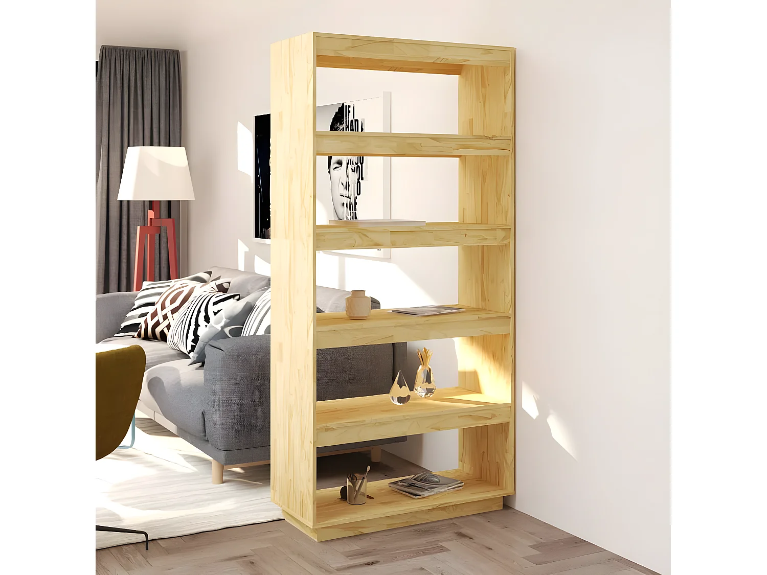 Bibliothèque/Séparateur de pièce 80x35x167 cm Pin massif