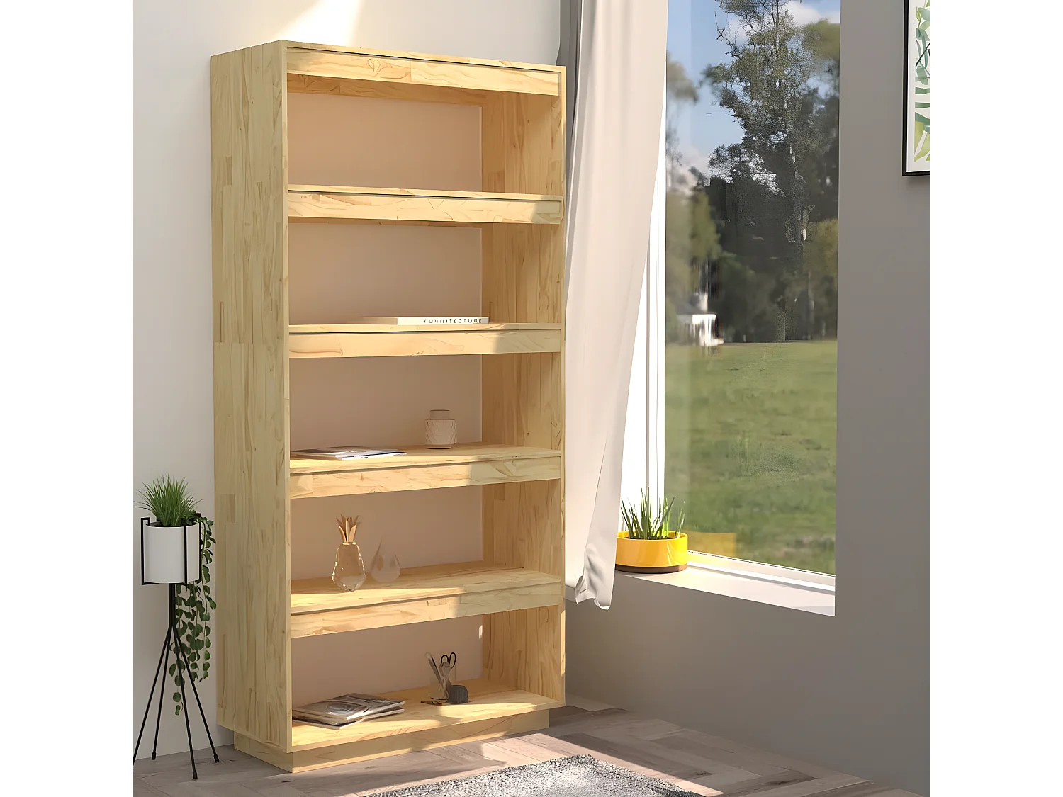 Bibliothèque/Séparateur de pièce 80x35x167 cm Pin massif