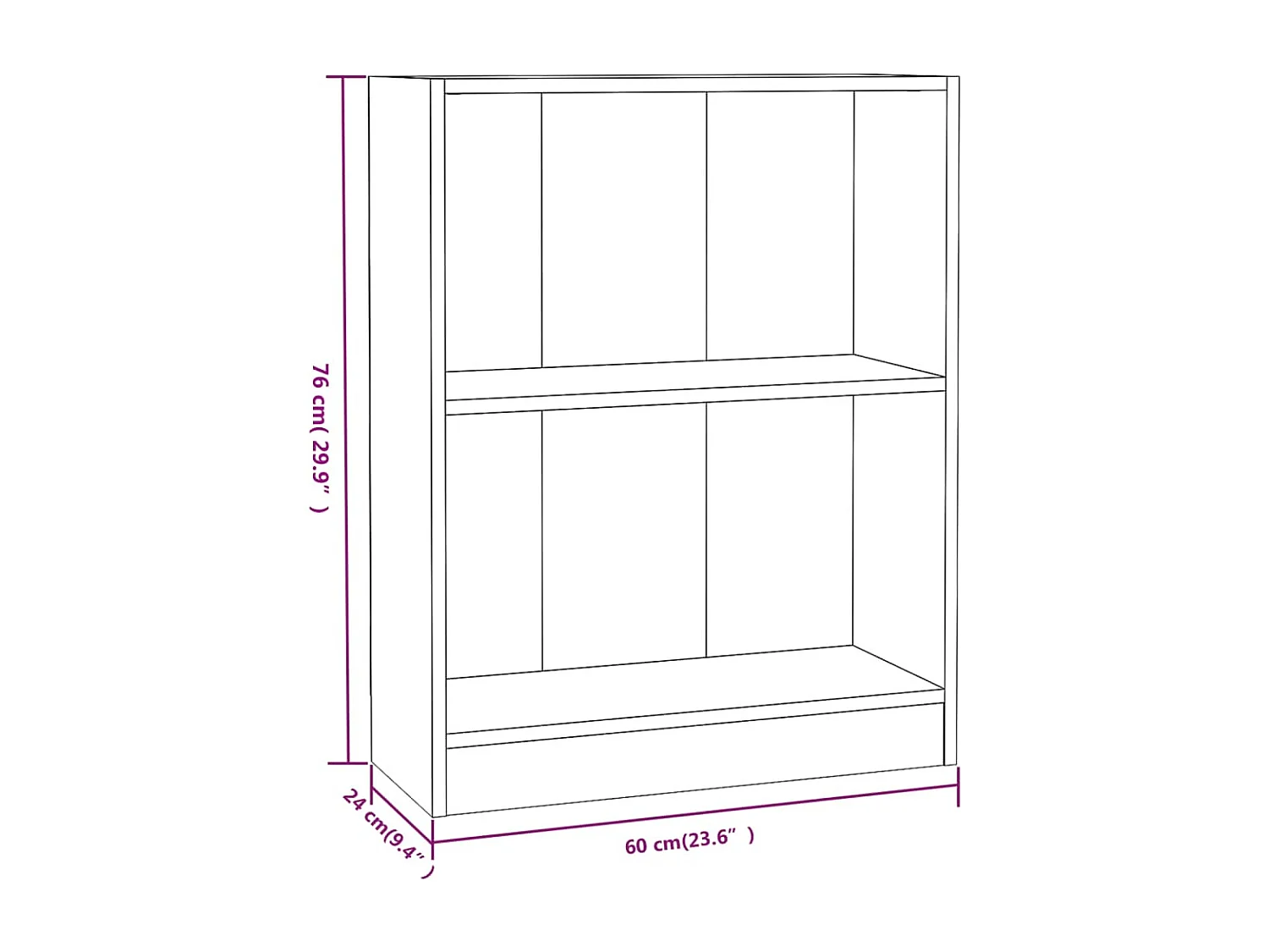 Boekenkast 60x24x76 cm bewerkt hout sonoma eikenkleurig